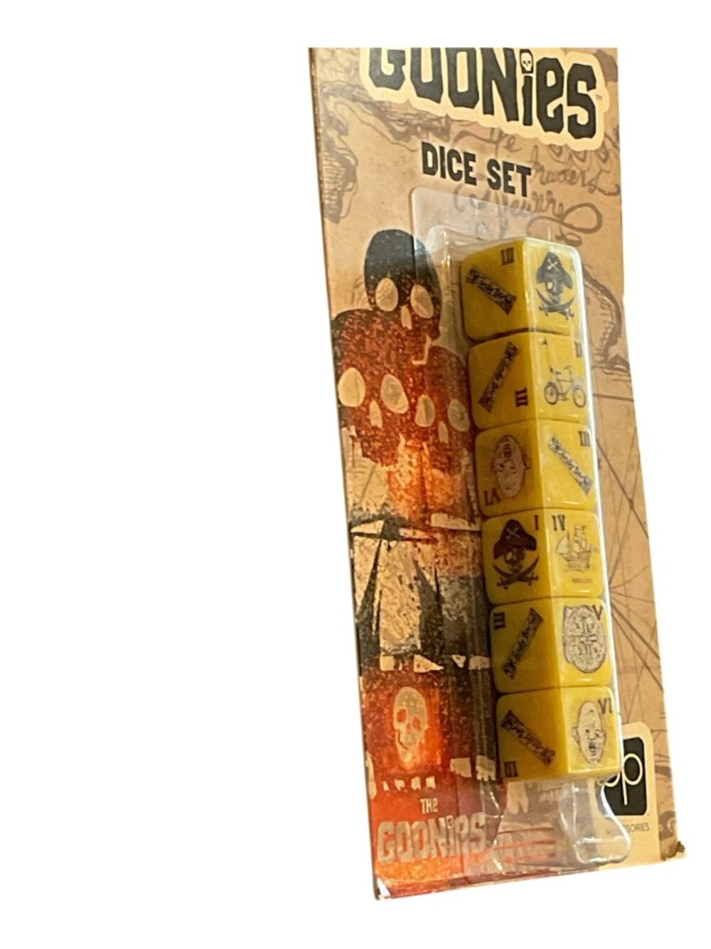 THE GOONIES 6 Dice Set Roman Numerals Collectible Game Night NEW in Package - Picture 4 of 5